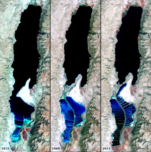 Η Νεκρά Θάλασσα πεθαίνει όπως φαίνεται από φωτό της NASA - Φωτογραφία 2