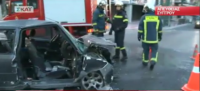 Καραμπόλα στη Συγγρού με έξι σοβαρά τραυματίες - Κυκλοφοριακό χάος - Φωτογραφία 2