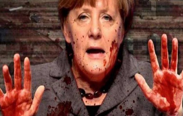 Σοκαριστική εικόνα: Η Ανγκελα Μέρκελ έχει στα χέρια της το αίμα των νεκρών... - Φωτογραφία 1