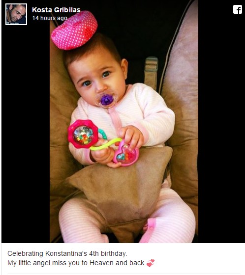 «Αν ζούσε σήμερα θα ήταν…» Ραγίζει καρδιές ο Κώστας Γρίμπιλας στο Facebook ανήμερα των γενεθλίων της κορούλας του - Φωτογραφία 2