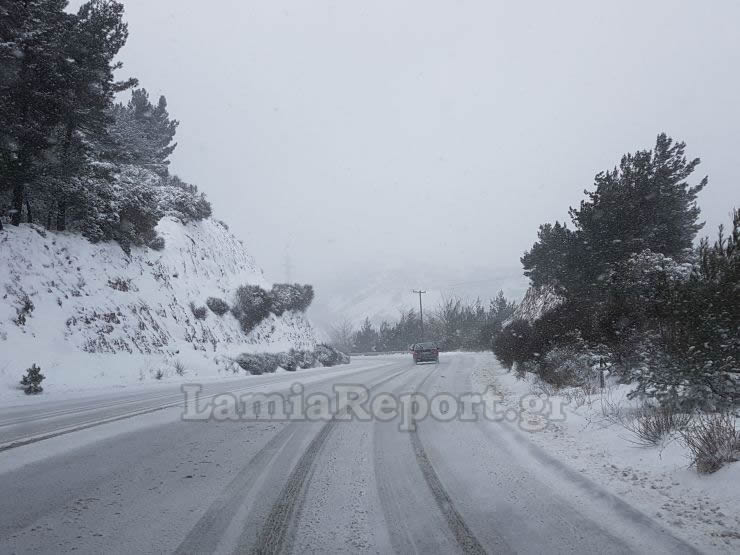 Λαμία: Παγοδρόμιο ο δρόμος για Δομοκό - Απαγορευτικό για φορτηγά [photo+video] - Φωτογραφία 3