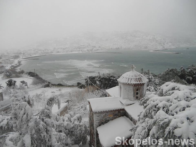 Δείτε χθεσινές εικόνες από την παραλία στην παγωμένη Σκόπελο! - Φωτογραφία 5