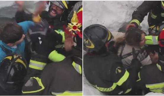 Θαύμα στην Ιταλία: Ανασύρθηκαν ζωντανοί έξι άνθρωποι από το θαμμένο στο χιόνι ξενοδοχείο - Βίντεο ντοκουμέντο - Φωτογραφία 2
