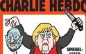 Η Μέρκελ «αποκεφαλίζει» τον Σουλτς στο εξώφυλλο του Charlie Hebdo