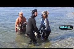 Μύκονος: Βούτηξαν στη θάλασσα και προσπαθούσαν να πιστέψουν στα μάτια τους – Εικόνες που θα μείνουν αξέχαστες [photos+video]