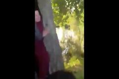 Δεν έχετε ξαναδεί κάτι τέτοιο! Γυναίκα κόλλησε μέσα σε... δέντρο! [video]