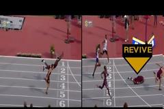 Τερμάτισε με...βουτιά σε αγώνα των 400 μ. με εμπόδια!