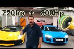 Γύρω από το αυτοκίνητο - ΗΧΟΣ που τσακίζει από Lamborghini Aventador + Audi R8 || Κύπρος