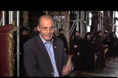 Υποδοχή του Προέδρου της ΕΛΛΗΝΙΚΗΣ ΛΥΣΗΣ Κ. ΒΕΛΟΠΟΥΛΟΥ στην ΙΕΡΑ ΜΕΓΙΣΤΗ ΜΟΝΗ ΒΑΤΟΠΑΙΔΙΟΥ