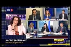 Ο Άδωνις Γεωργιάδης στην Κατερίνα Ακριβοπούλου στην «Αίθουσα Σύνταξης» τ...