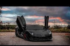 Satin Black Lamborghini Aventador SVJ
