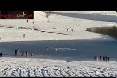 Λίμνη Πλαστήρα: Έσπασε ο πάγος και έπεσαν άνθρωποι μέσα (Video)