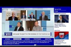 O Δημήτρης Κωνσταντόπουλος, στην εκπομπή «Εκλογές 2023» του τηλεοπτικού σταθμού ΕΡΤnews