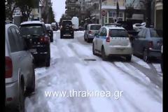 Βίντεο από τη χιονισμένη Ορεστιάδα