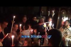 Ανάσταση στα Τρίκαλα με πυροτεχνήματα [Video & Photo]