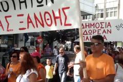 Κήδεψαν τους Σαμαρά – Βενιζέλο στην απεργία της Ξάνθης