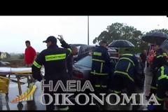 Σοβαρό τροχαίο με 4 τραυματίες στην Ε.Ο Πύργου - Αρχ. Ολυμπίας [Photos - Video]