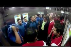 Οπαδοί αντίπαλων ομάδων στο ασανσέρ και στη μέση… το θύμα (Video)!!!!