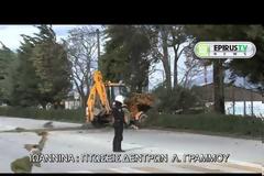 Ιωάννινα: Οι ισχυροί άνεμοι ξερίζωσαν δέντρα [video]