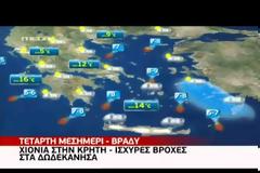 ΣΥΝΕΧΙΖΕΤΑΙ Η ΚΑΚΟΚΑΙΡΙΑ ΣΗΜΕΡΑ ΜΕΧΡΙ ΑΡΓΑ ΤΟ ΒΡΑΔΥ (VIDEO)