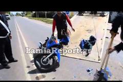 ΠΡΙΝ ΛΙΓΟ: Λαμία: Σοβαρός τραυματισμός 44χρονου με μηχανάκι [Photos - Video]
