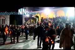 Με κατάνυξη κάτω από καταρρακτώδη βροχή η περιφορά του Επιταφίου στο Τρίκορφο Ναυπακτίας