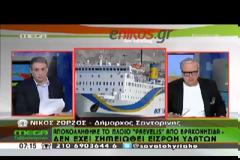 Προσάραξη του πλοίου Πρέβελης με 190 επιβάτες στο Ασπρονήσι Σαντορίνης