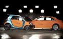 Μετωπική σύγκρουση Smart ForTwo με Mercedes-Benz S-Class