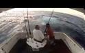 Βασιλική ζαργάνα πήδηξε σε σκάφος και ο ψαράς πήδηξε στη θάλασσα για να σωθεί...[video]