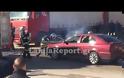 Λαμία: Λαμπάδιασε ταξί μέσα στην πόλη [video + photos]