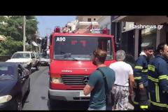 Φωτιά σε γραφείο στα Χανιά προκάλεσε και κυκλοφοριακό κομφούζιο [video]