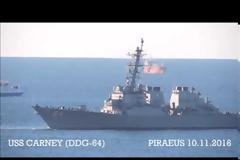 Το αντιτορπιλικό USS Carney DDG64 στο λιμάνι του Πειραιά [video]