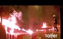 Δρόμοι της φωτιάς το βράδυ στη Θεσσαλονίκη [video]