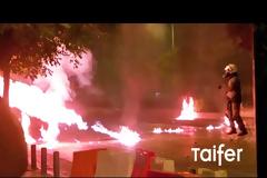 Δρόμοι της φωτιάς το βράδυ στη Θεσσαλονίκη [video]