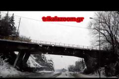 Με «άγριες διαθέσεις» ο χιονιάς «Βίκτωρ» στα Τρίκαλα... [video]