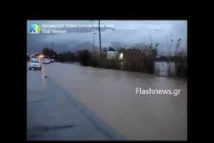Πλημμύρισε η Σούδα και σπίτι ηλικιωμένης - ’Εμειναν ΙΧ στον δρόμο