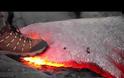 ΑΠΙΣΤΕΥΤΟ: Τι θα συμβεί αν πατήσει κάποιος πάνω σε καυτή λάβα; [video]