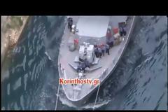 Άρχισαν τα όργανα για τα...καλά: Τουρκικό πολεμικό πλοίο πέρασε από τον Ισθμό της Κορίνθου [video]