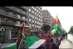 Θεσσαλονίκη: Έκαψαν ομοιώματα και σημαίες του Ισραήλ και των ΗΠΑ στη συγκέντρωση για το αιματοκύλισμα στη λωρίδα της Γάζας